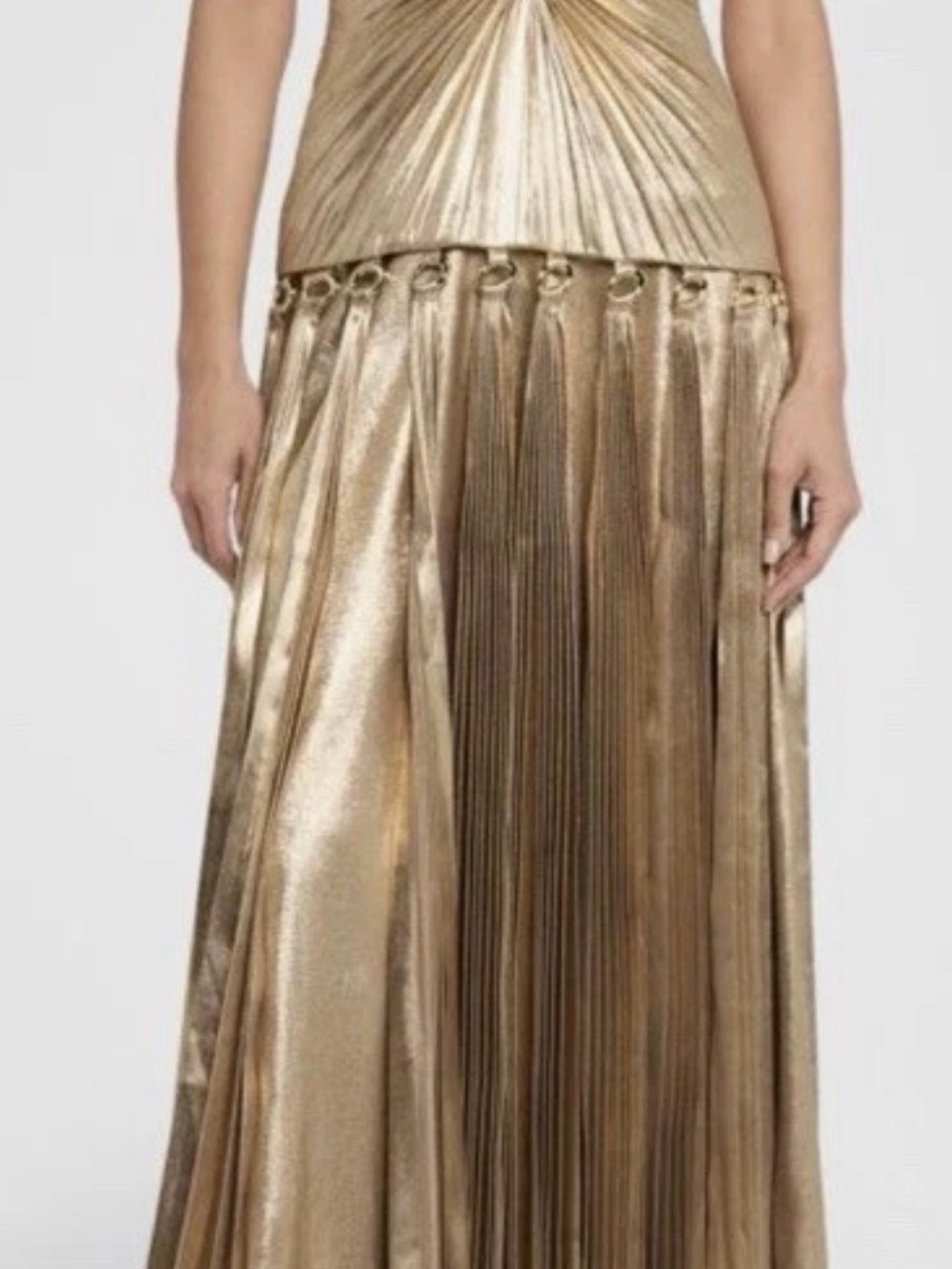 ACLER Fintry Gold Strapless Maxi Dress Size 6